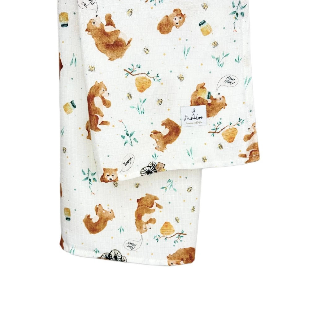 Musselin-Mullwindel 100 x 100 cm Teddybär