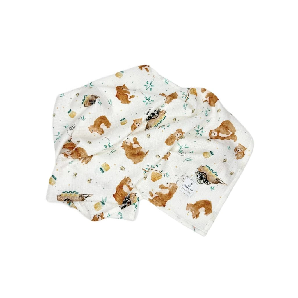 Musselin-Mullwindel 75 x 75 cm Teddybär