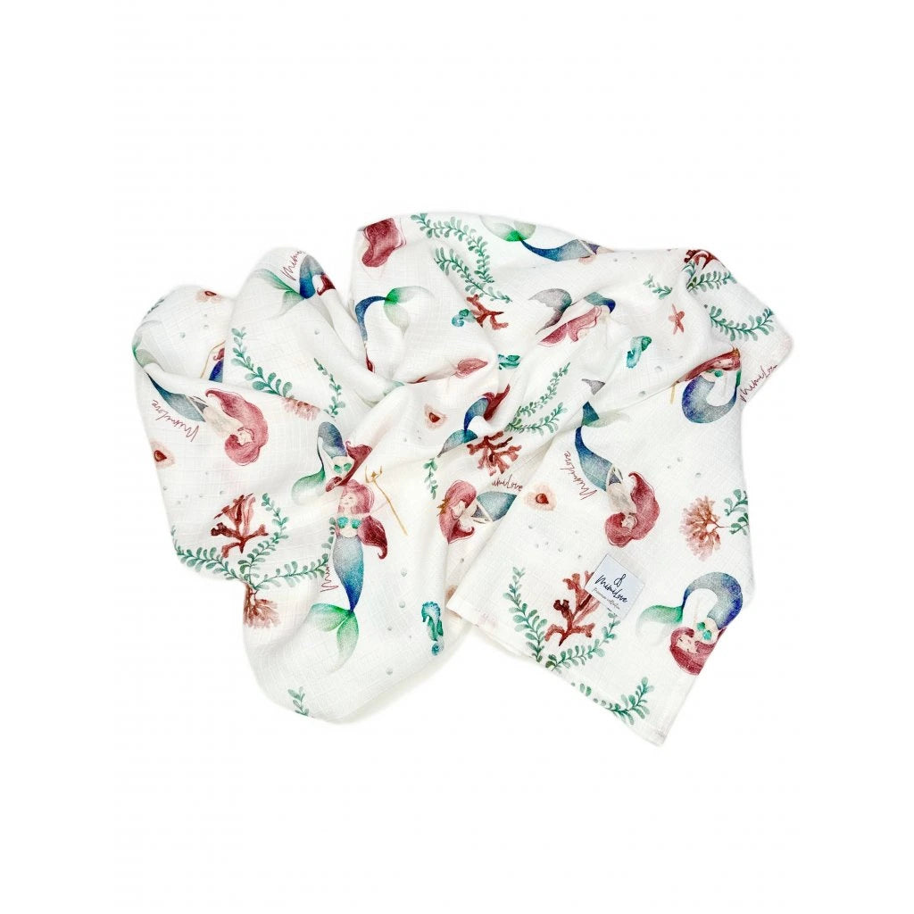 Musselin-Mullwindel 75 x 75 cm Meerjungfrau