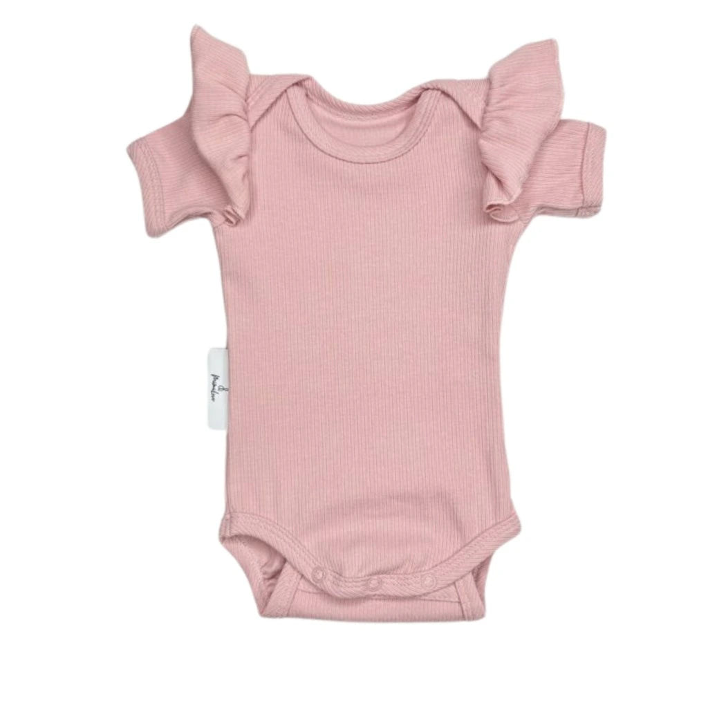 Baby Kurzarmbody mit Rüschen ROSA