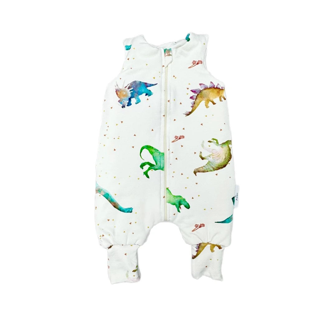 Schlafsack mit Beinen für Säuglinge Dino White