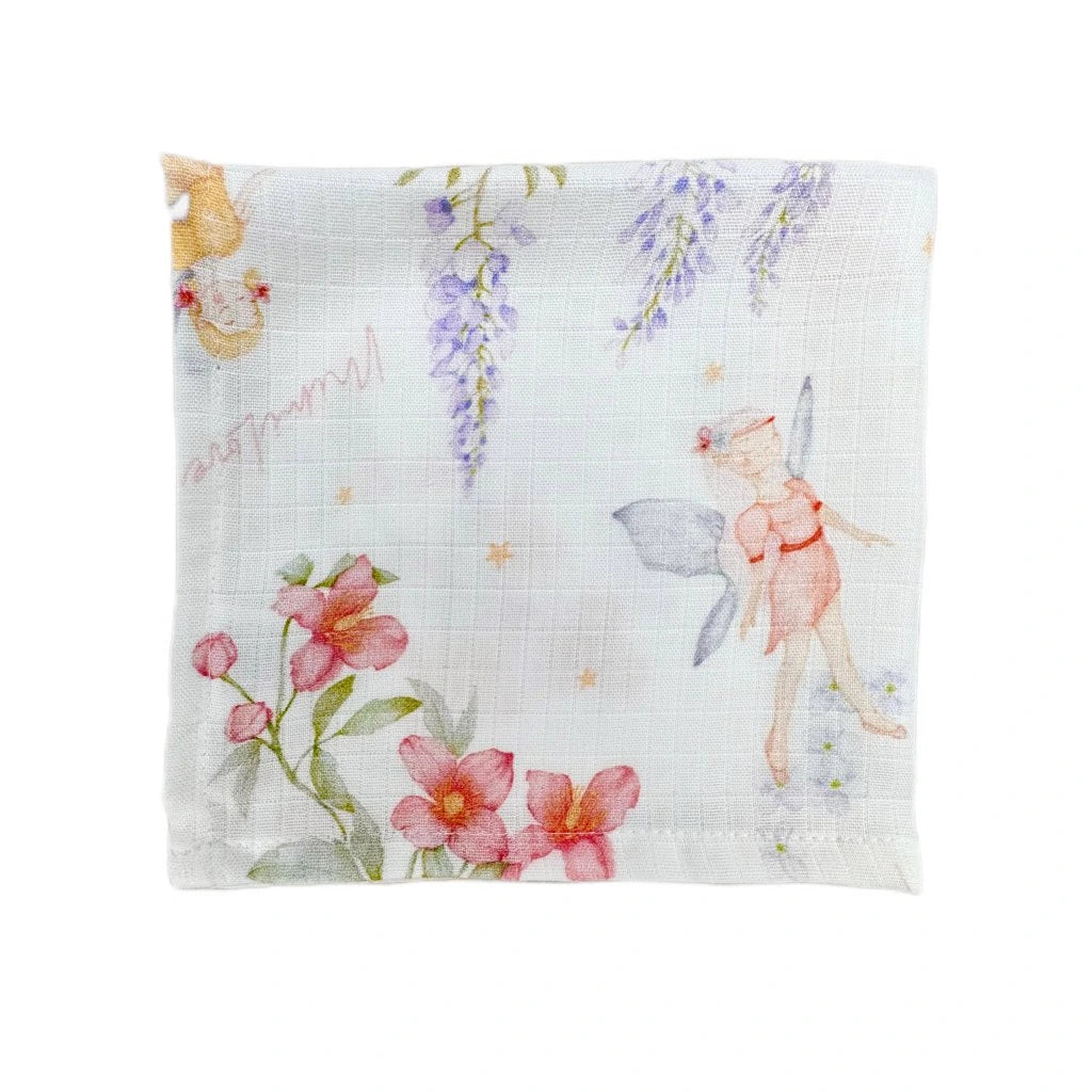 Baumwoll-Musselinwindel 40 x 40 cm Feen