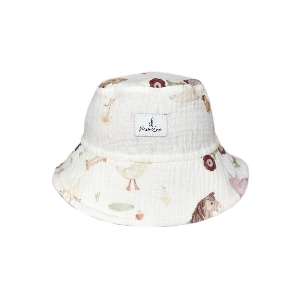 Musselin Sonnenhut - Farmer weiß