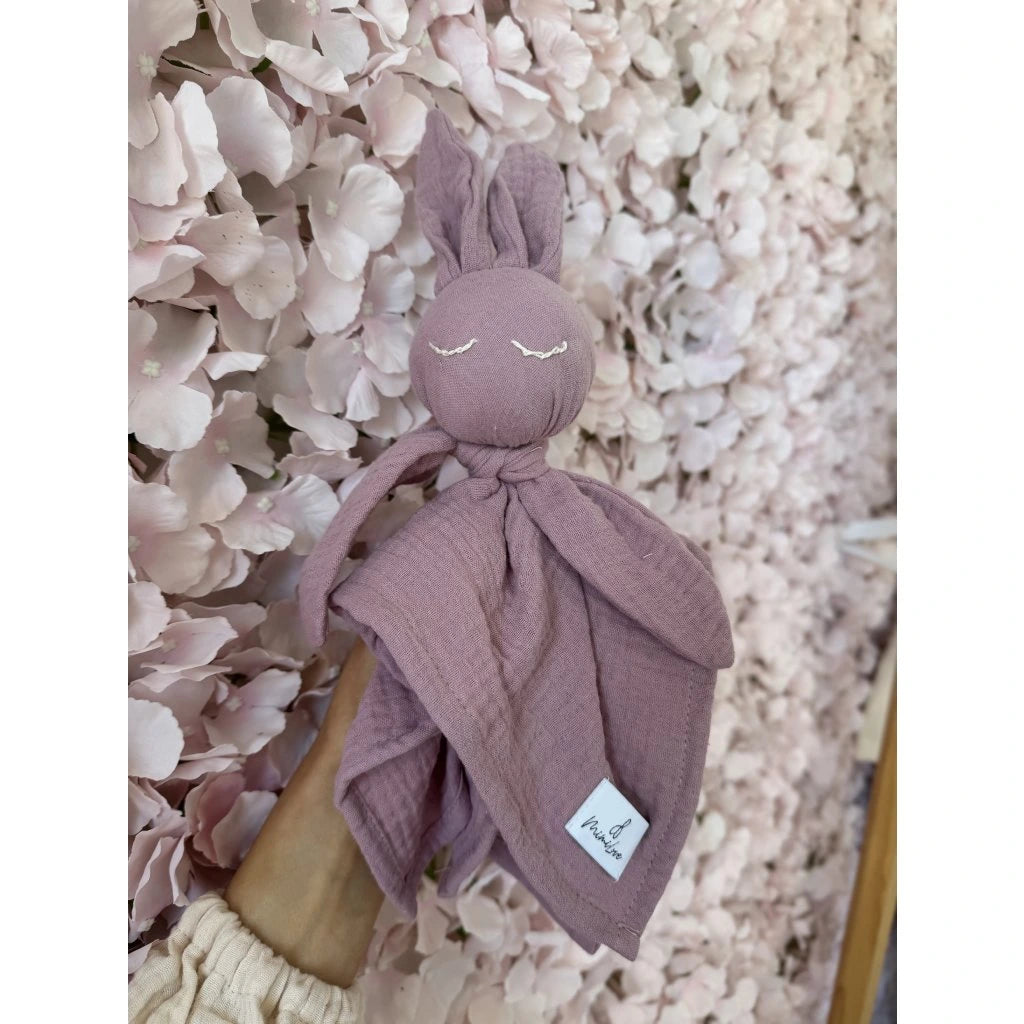 Musselin-Schmusetuch Hase Dunkelrosa