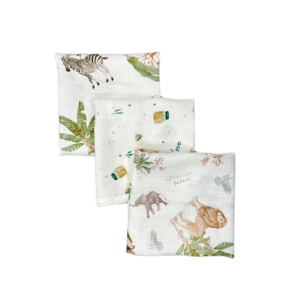 Set aus Musselintüchern Safari & Honig - 2 + 1 Gratis