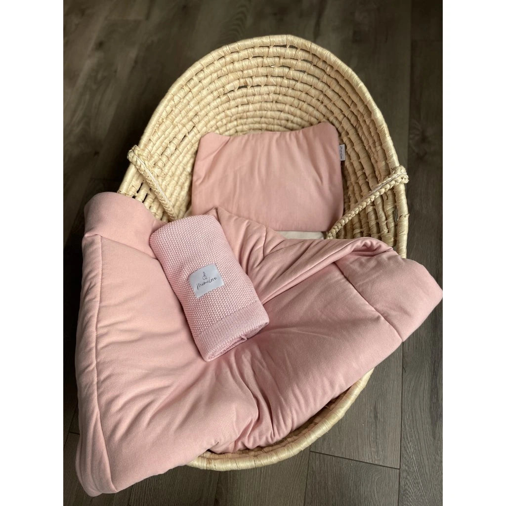 Bambus Kissen- und Bettdeckenset Puderrosa