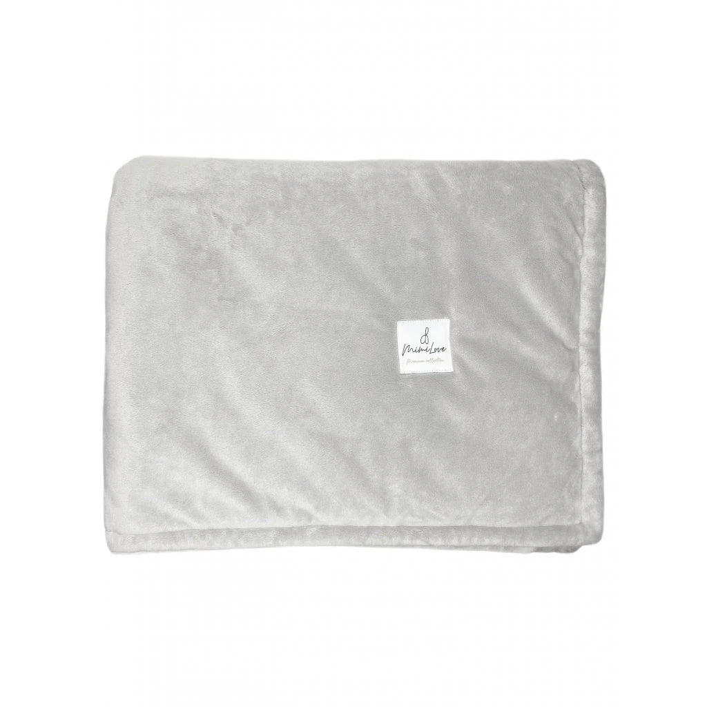 Samtige Mikroplüschdecke mit antiallergischer Füllung Hellgrau