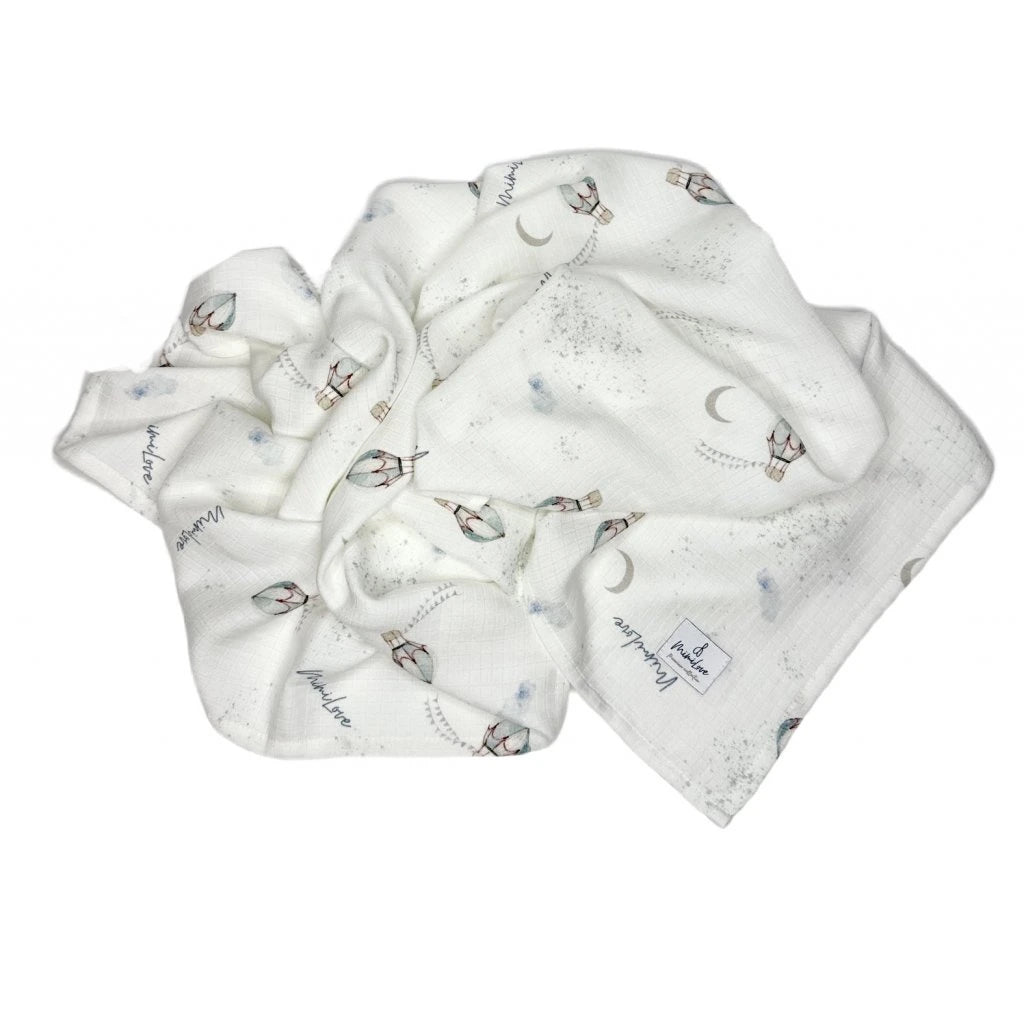 Musselin-Mullwindel 75 x 75 cm Luftballons