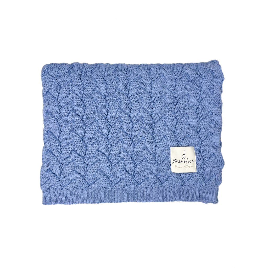 Babydecke aus Merinowolle Babyblue