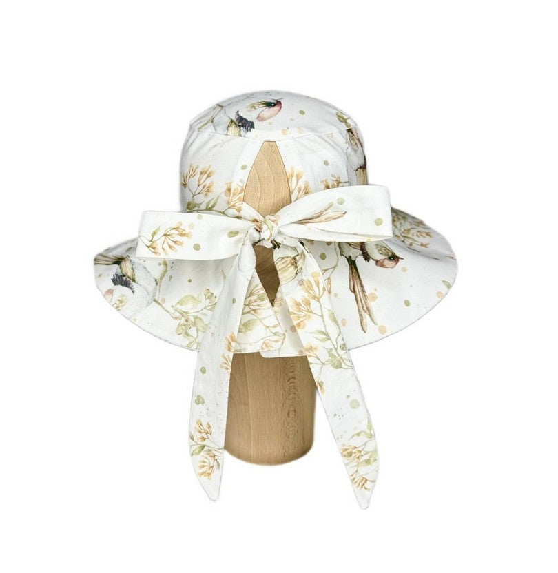 Baumwollhut mit Schleife - Golden Birds