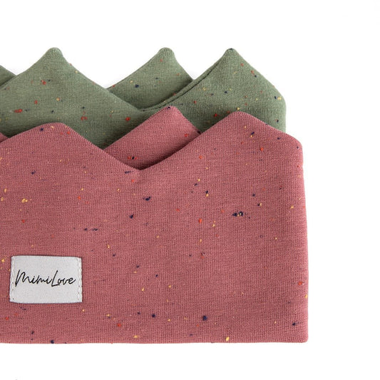 Baumwoll-Stirnband Krone 2 - 4 Jahre – Khaki mit Punkten