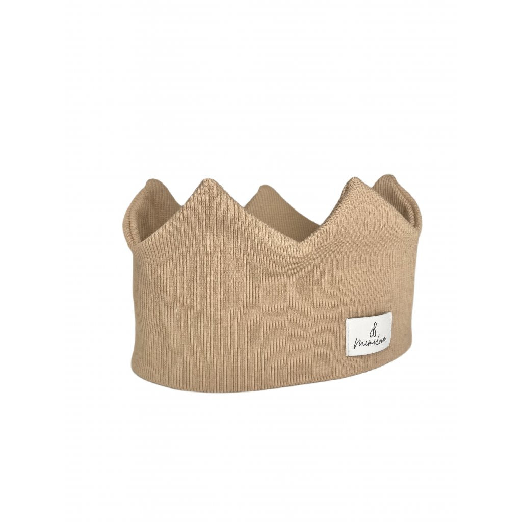 Baumwoll-Stirnband Krone 1 - 3 Jahre - Camel