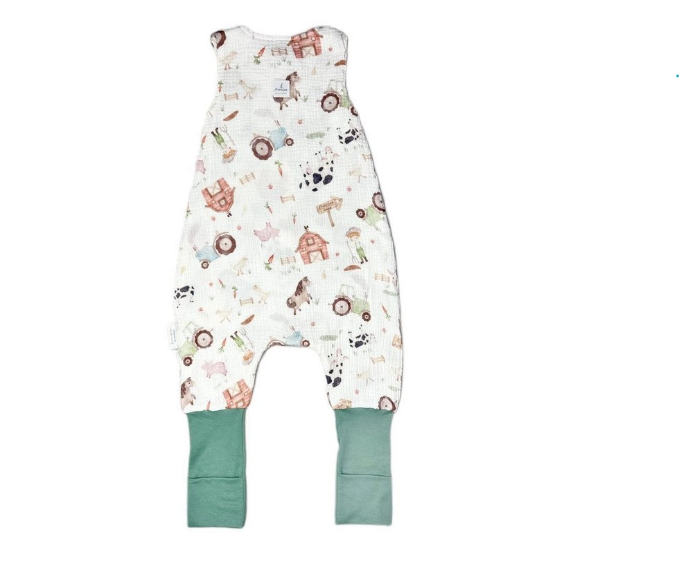 Leichter Musselin-Schlafsack mit Beinen Farmer