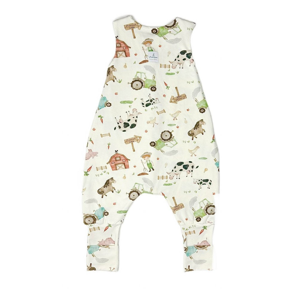 Leichter Schlafsack mit Beinen 09 - 36 Monate - Farmer Weiß