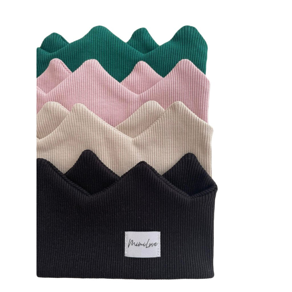 Baumwoll-Stirnband Krone 6 - 12 Monate - Flaschengrün