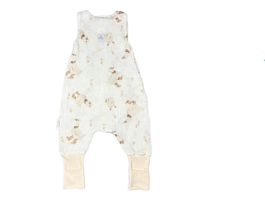 Leichter Musselin-Schlafsack mit Beinen Gänse