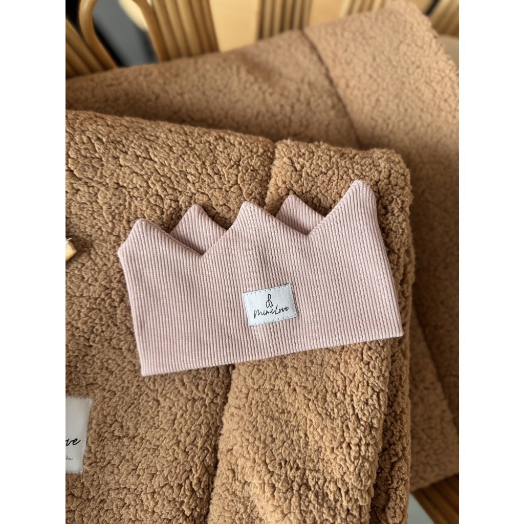 Baumwoll-Stirnband Krone 6 - 12 Monate - Hellrosa