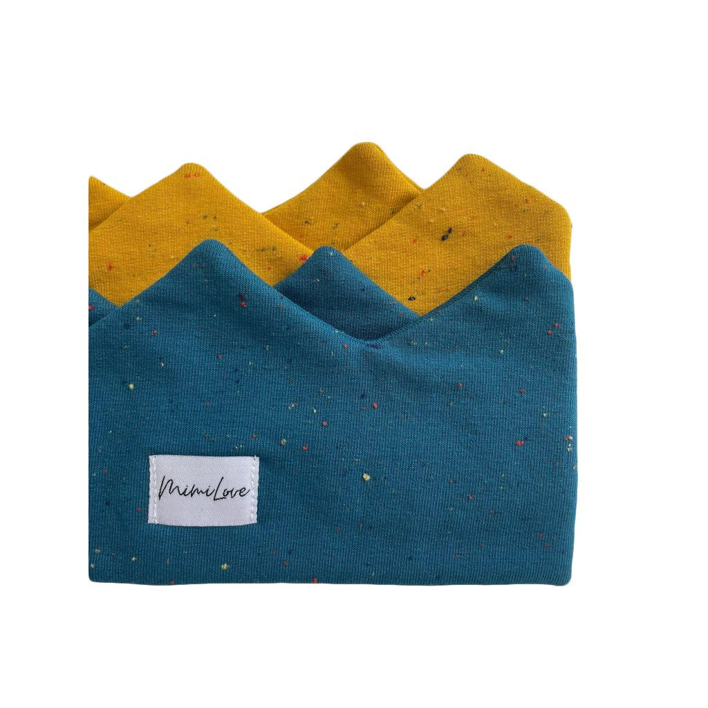 Baumwoll-Stirnband Krone 6–24 Monate – Senf mit Punkten