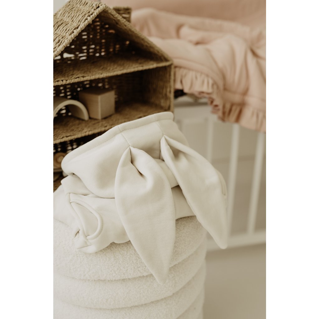 Kinder Hoodie mit Reißverschluss Hase Cremig