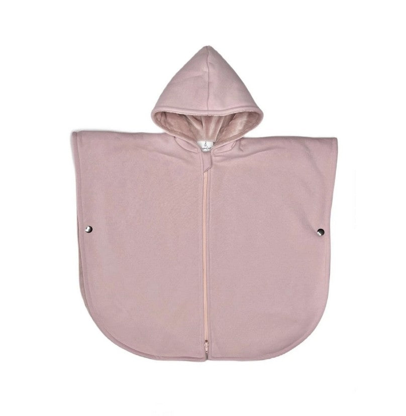 Isolierter Autositz-Poncho für große Kinder - Puderrosa