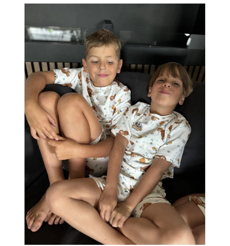 Kurzarm-Pyjama Teddybär