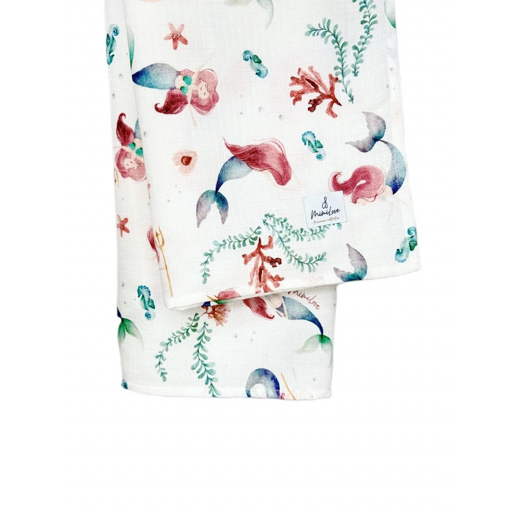 Musselin-Mullwindel 75 x 75 cm Meerjungfrau