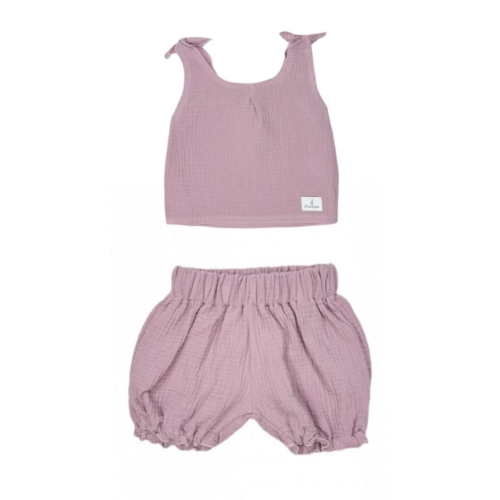 Sommerliches Musselin-Shorts-Set Rosa