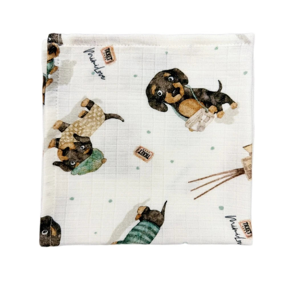 Baumwoll-Musselinwindel  40 x 40 cm Hunde