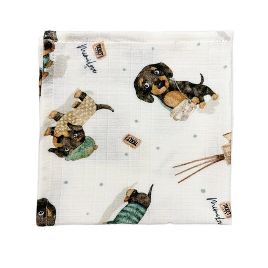 Baumwoll-Musselinwindel  40 x 40 cm Hunde
