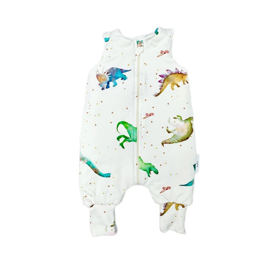 Schlafsack mit Beinen für Säuglinge Dino White