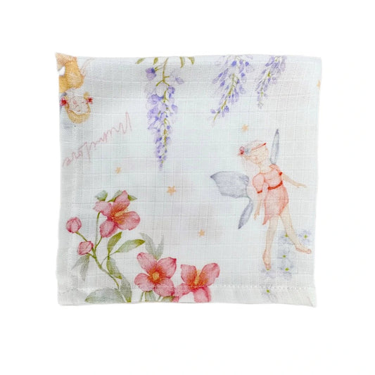 Baumwoll-Musselinwindel  40 x 40 cm Feen