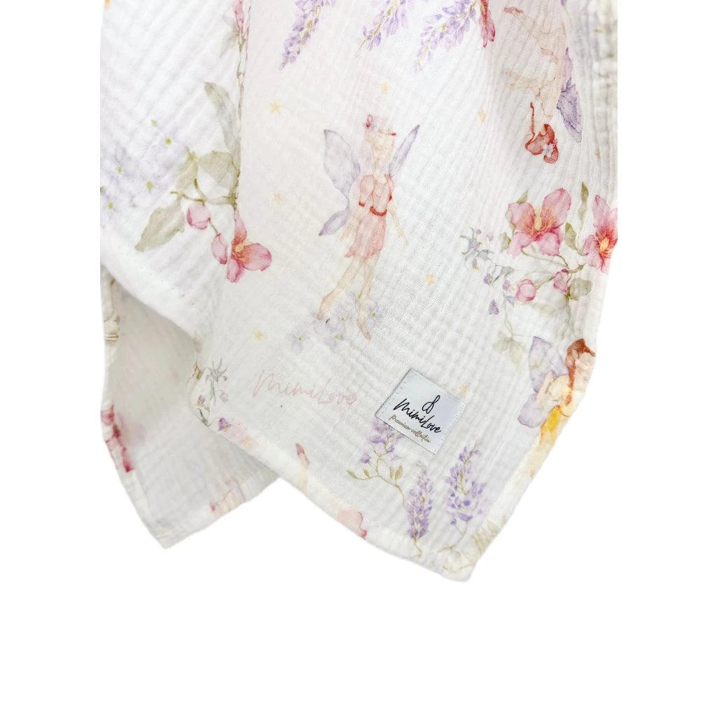 Baumwoll-Musselinwindel 100 x 100 cm Feen