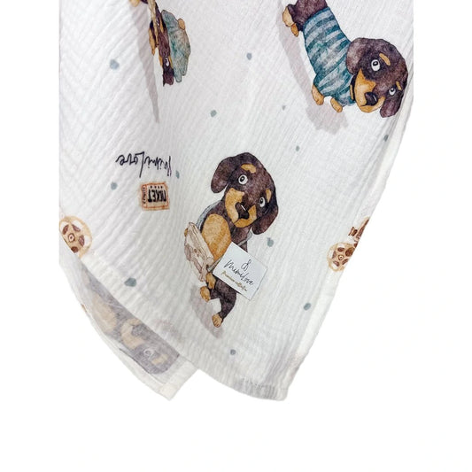 Baumwoll-Musselinwindel 100 x 100 cm Hunde