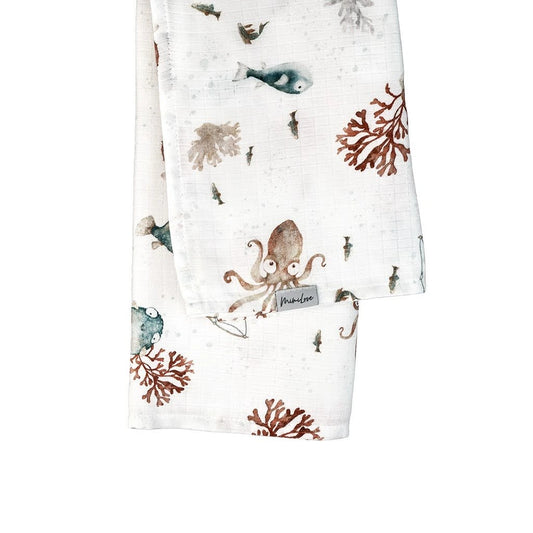 Musselin-Mullwindel 75 x 75 cm Ozean White
