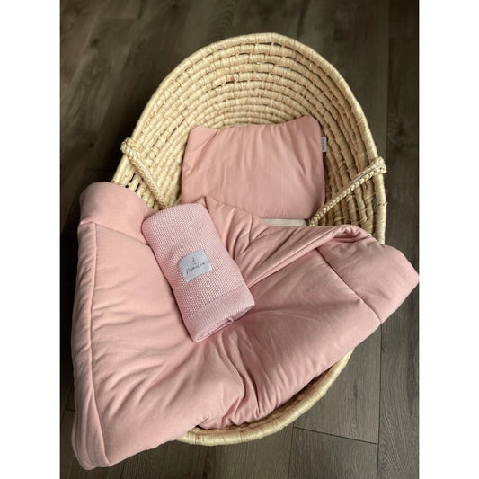 Bambus Kissen- und Bettdeckenset Puderrosa