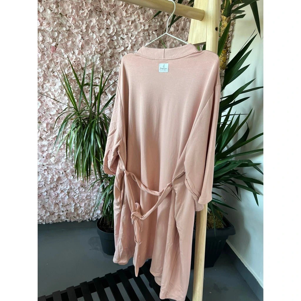 Eleganter Damenbademantel Puderrosa