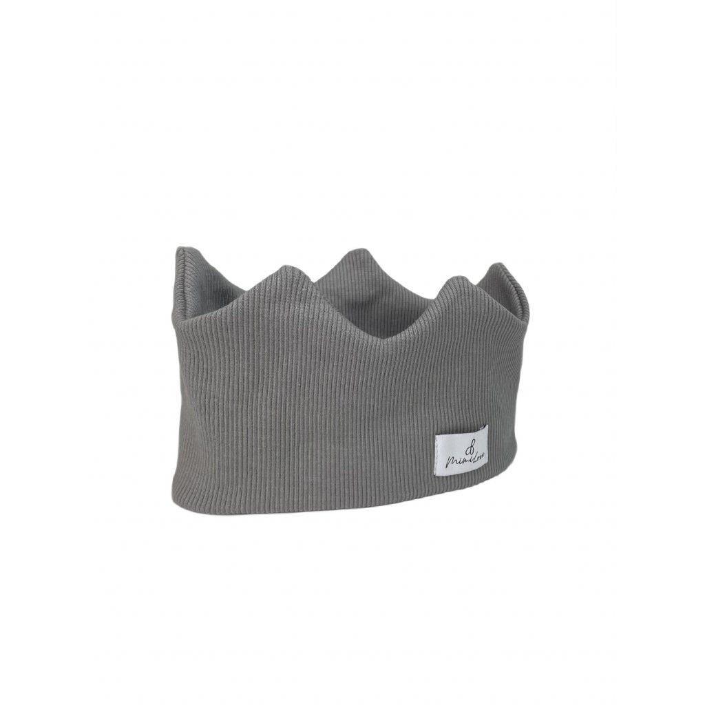 Baumwoll-Stirnband Krone 6 - 12 Monate - Dunkelgrau