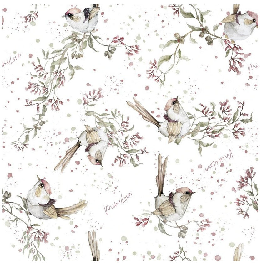Babyhorn / Babymatte aus Baumwolle Golden Birds Rose