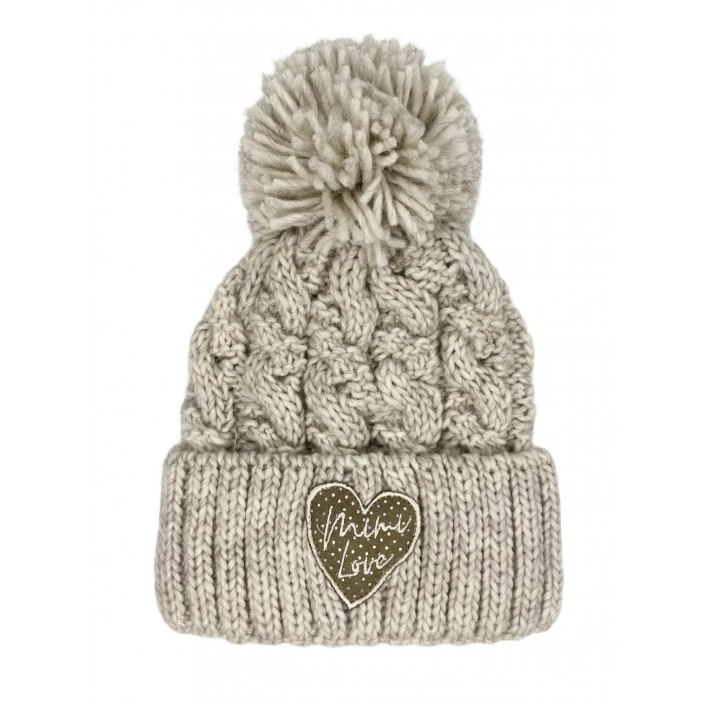 Wintermütze GLITZER HERZ Gr. 2 – 10 Jahre Beige