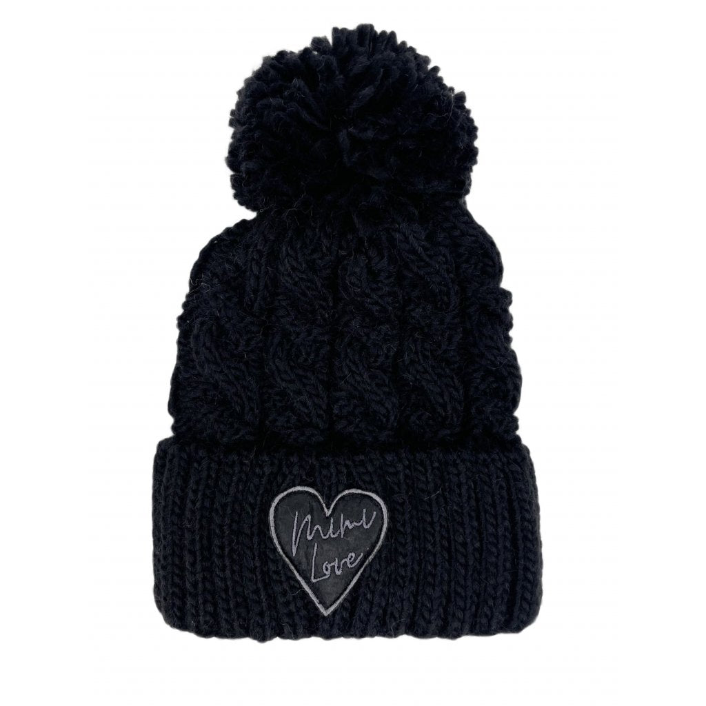 Wintermütze HERZ Gr. 0–2 Jahre Schwarz