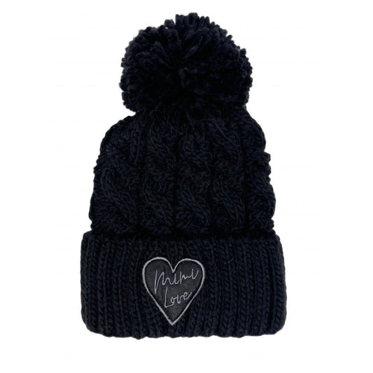 Wintermütze HERZ Gr. 0–2 Jahre Schwarz