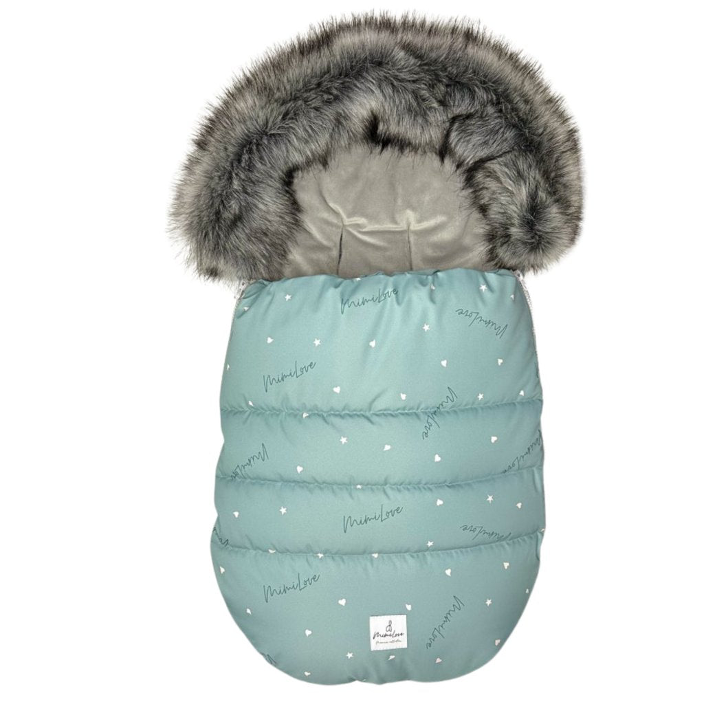 Set aus Fußsack und Handwärmer für den Kinderwagen Aqua Basic