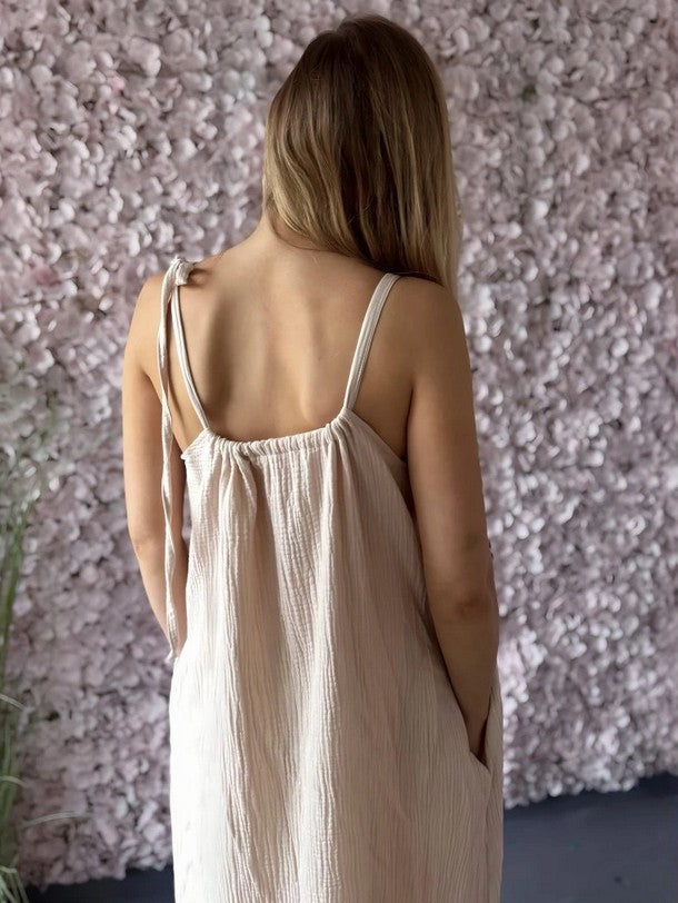 Maxikleid aus Musselin mit Rüschen - UNI