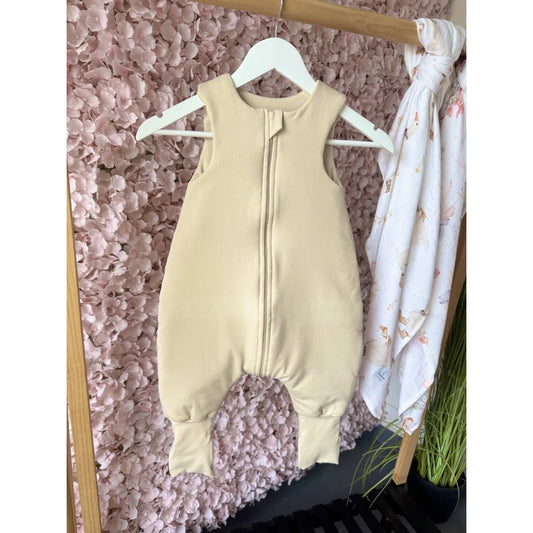Baumwoll-Schlafsack mit Beinen für Kinder 09 - 36 Monate - Beige