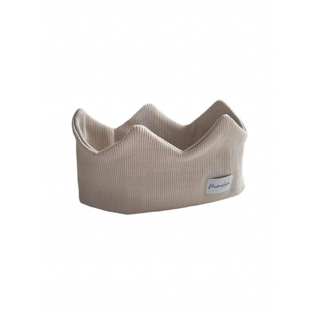 Baumwoll-Stirnband Krone 6 - 12 Monate - Beige