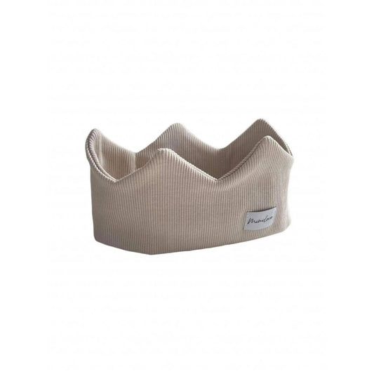 Baumwoll-Stirnband Krone 6 - 12 Monate - Beige
