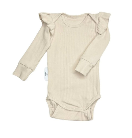 Baby Langarmbody mit Rüschen BEIGE