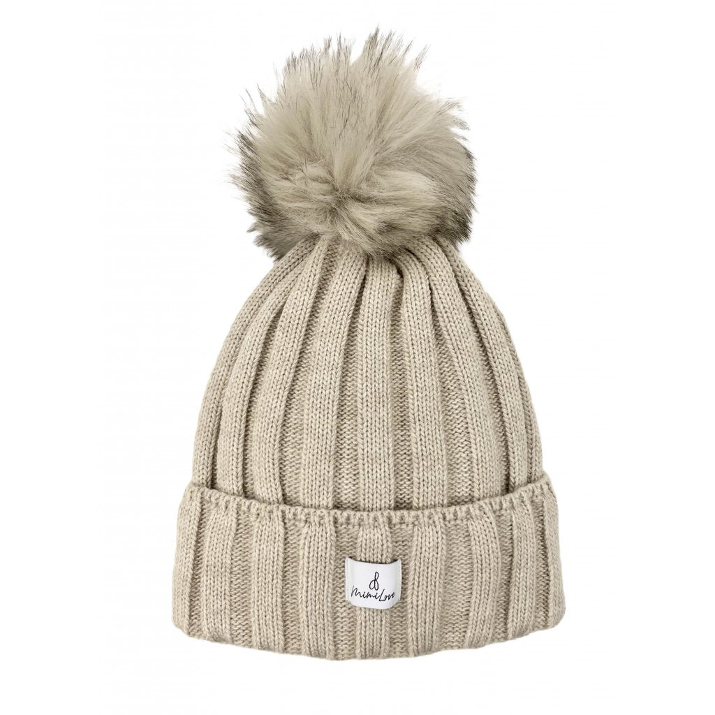 Wintermütze Gr. 3 - 7 Jahre Beige