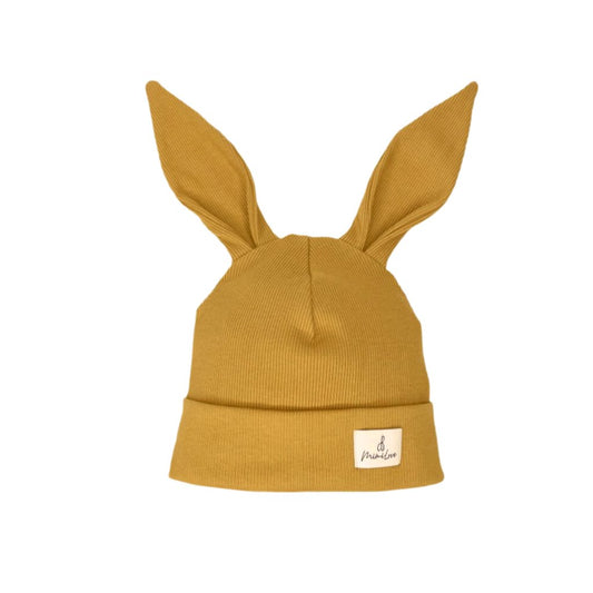 Übergangsmütze Hase Dunkler Senf