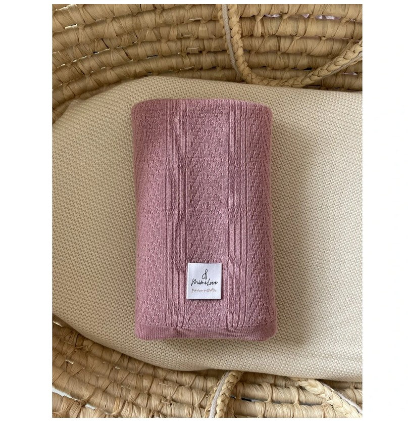 Leichte gemusterte Decke Puderrosa